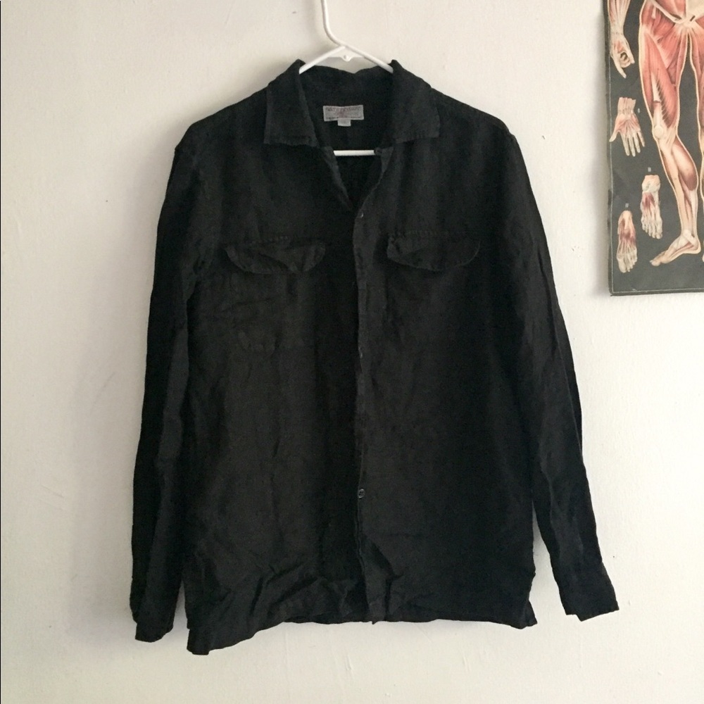 Jcrew Wallace and Barnes  linen shirt in black